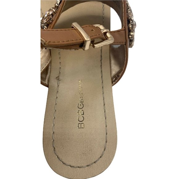 BCBGeneration BRINAH Size 7.5 M Brown Embellished Sandals - Picture 4 of 7